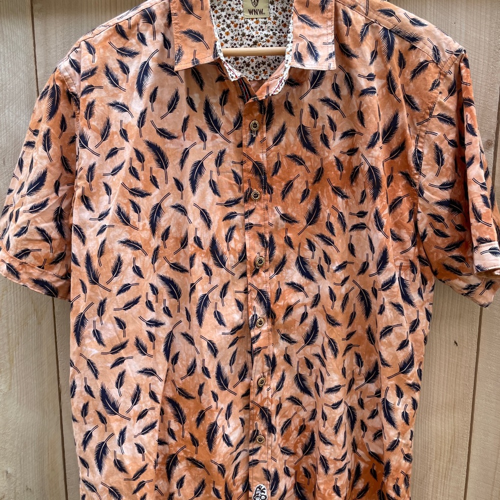 Feather button down shirt